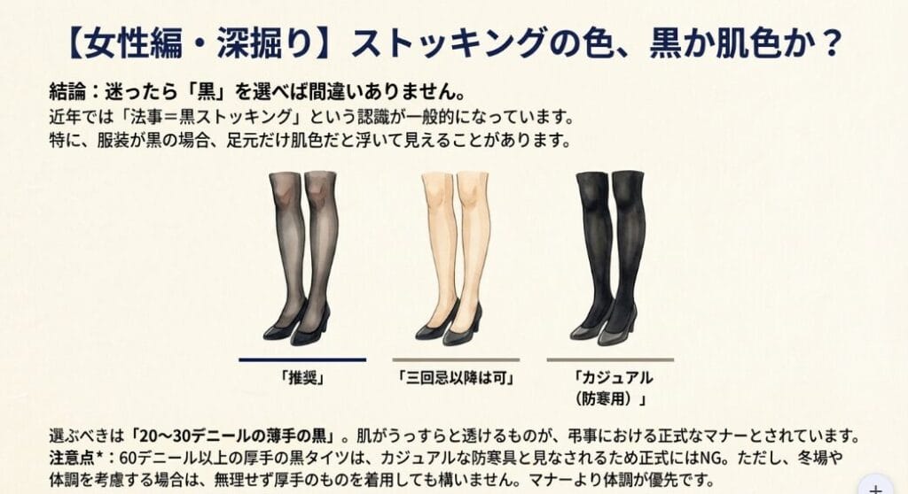 七回忌の平服でのストッキングの色