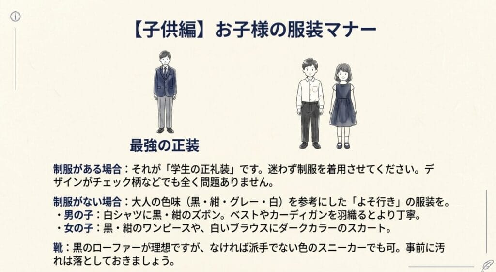 七回忌で平服の場合の子供の服装マナー