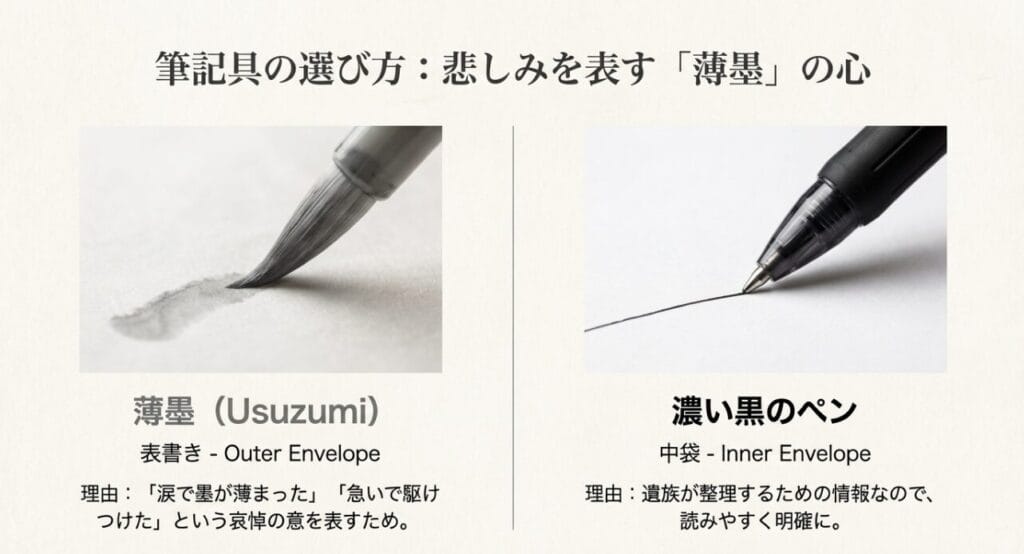 薄墨や筆ペンなど筆記具の選び方を解説