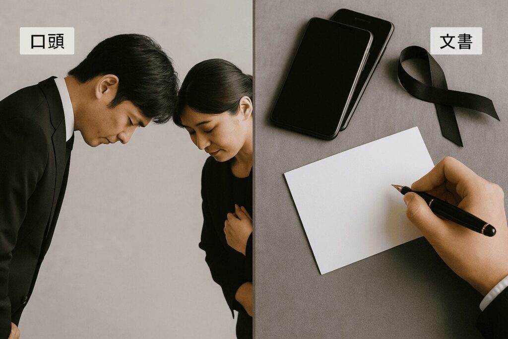 口頭・文書の使い分け（弔意）