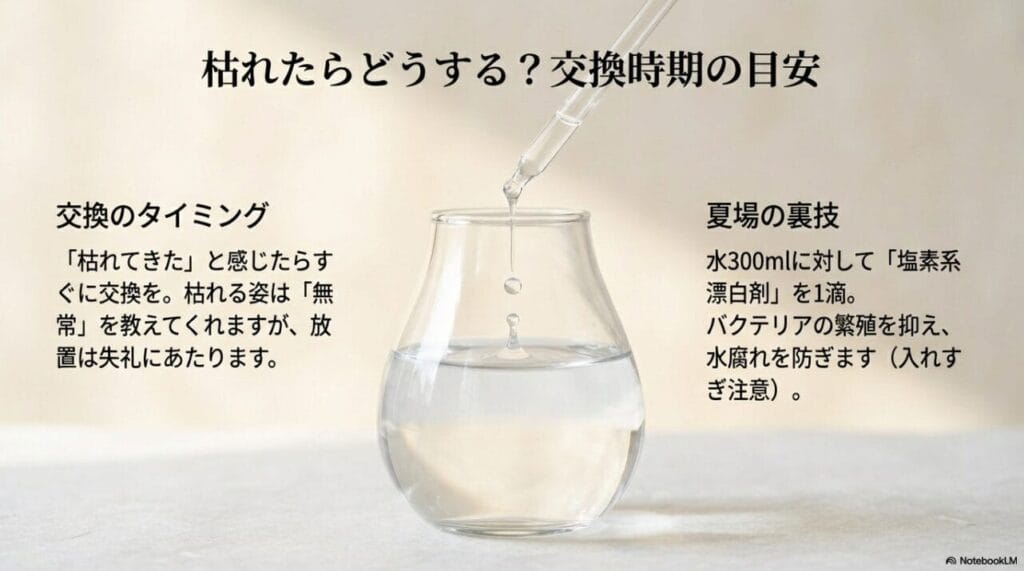 枯れたらどうする？交換時期の目安