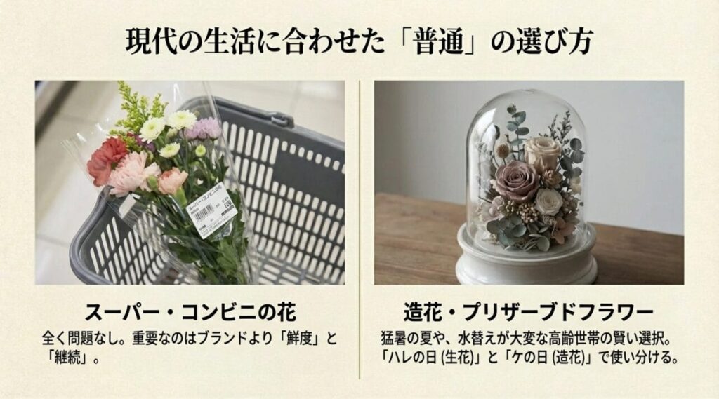 スーパーやコンビニの花でも良い理由