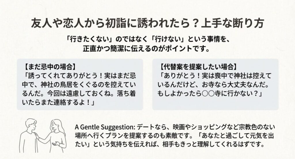 友達からの初詣の誘いの上手な断り方の解説
