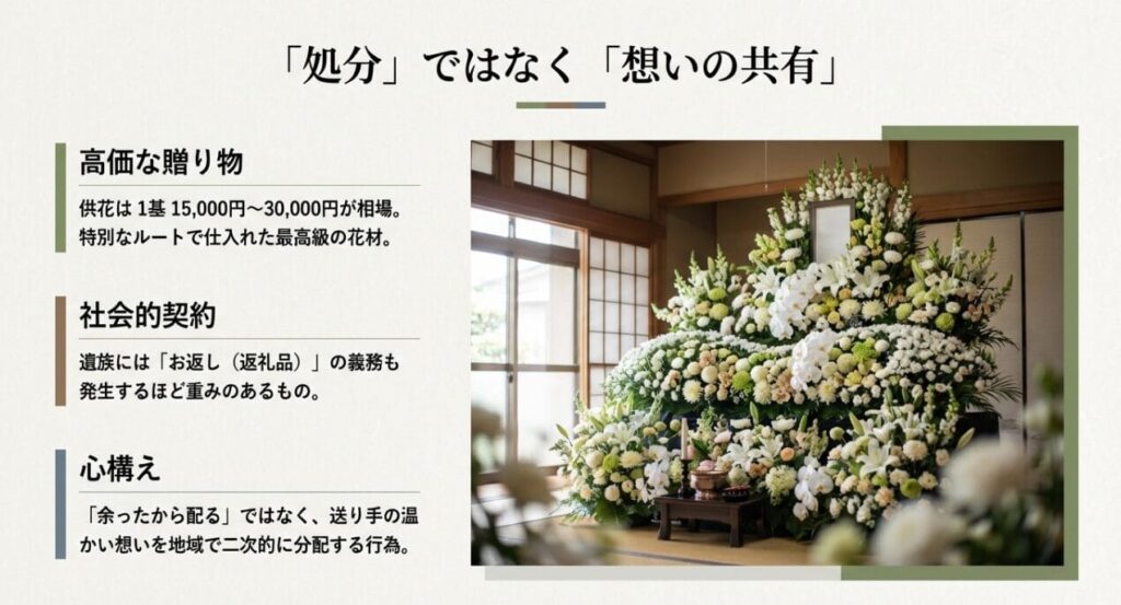 葬式の供花の相場とお返しのマナー