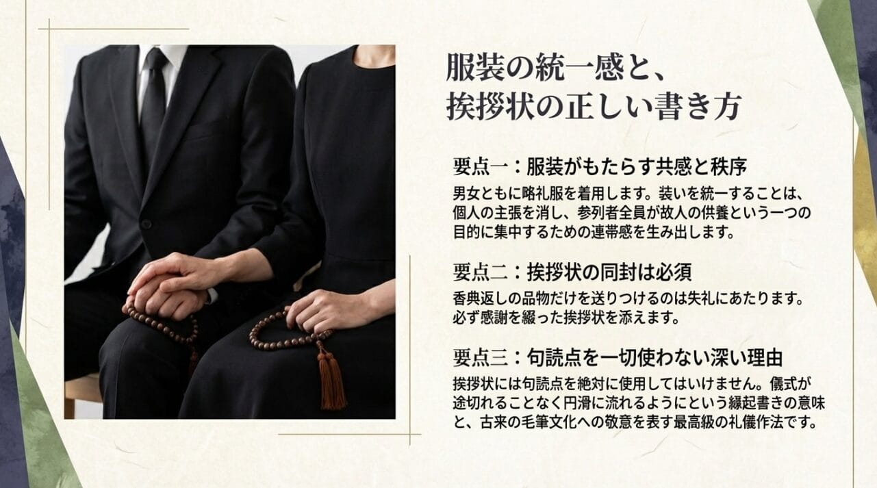 35日法要の服装と挨拶状の正しい書き方