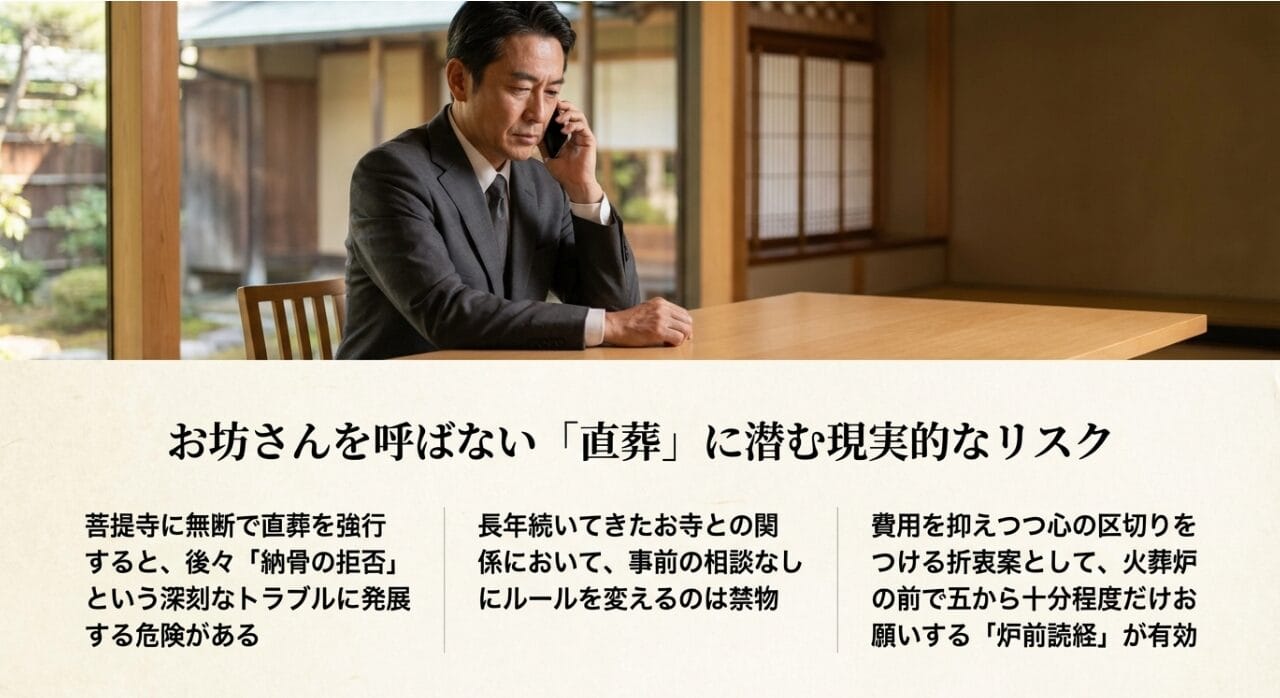 お坊さんを呼ばない直葬への懸念