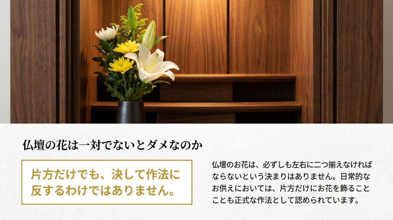 片方だけ飾る三具足の正しい作法