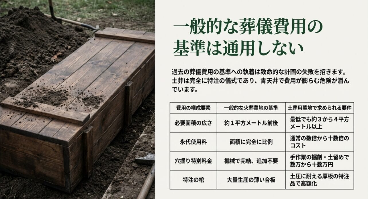 穴掘り料金や特殊な棺のコスト構造