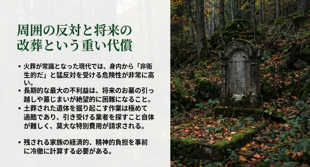 周囲の無理解や改葬のデメリット